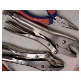 Lot of (4) Assorted Hand Tools - Pliers - Locking, Needlenose