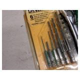 Assorted Hand Tools - DeWalt 6-pc Hex Shank Drill Bit Set, Torquesmith Adapter & Bit Set 16-pcs,  3/8"-drive Ratchet with Sockets