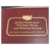 Golden Replicas of U.S. Stats Birds and Flowers Stamps - Proof Replicas 22kt Gold