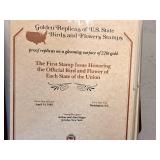 Golden Replicas of U.S. Stats Birds and Flowers Stamps - Proof Replicas 22kt Gold