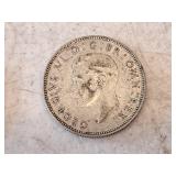 Lot of (3) Coins - 1913 British Penny, 1942 British Half Crown, 1921 British George V, (1) Florin Coin