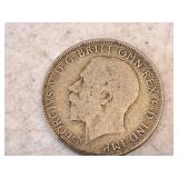 Lot of (3) Coins - 1913 British Penny, 1942 British Half Crown, 1921 British George V, (1) Florin Coin