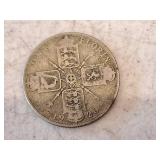 Lot of (3) Coins - 1913 British Penny, 1942 British Half Crown, 1921 British George V, (1) Florin Coin