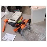 Assorted Plastic Kitchenwares - Bowl, Juice Jug, Cheese/Vegetable Slicer, Cooking Utensils