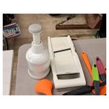 Assorted Plastic Kitchenwares - Bowl, Juice Jug, Cheese/Vegetable Slicer, Cooking Utensils