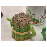 Lot of (3) Home Décor - Floral Container with Lid, Pitchers