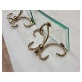 Lot of (2) Wall-Mount Glass-Topped Shelves