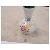 Colored Glass Flowers with Vase