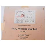 Lot of (6) Houseware Homes Baby Milestone Blankets - Boy