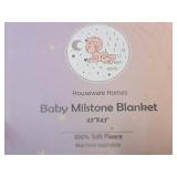 Lot of (6) Houseware Homes Baby Milestone Blankets - Boy