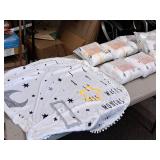 Lot of (8) Houseware Homes Baby Milestone Blankets - Boy
