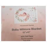 Lot of (8) Houseware Homes Baby Milestone Blankets - Boy