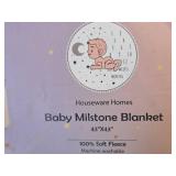 Lot of (8) Houseware Homes Baby Milestone Blankets - Boy