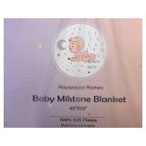 Lot of (6) Houseware Homes Baby Milestone Blankets - Girl