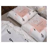 Lot of (6) Houseware Homes Baby Milestone Blankets - Girl