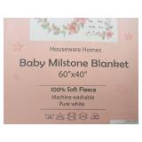 Lot of (8) Houseware Homes Baby Milestone Blankets - Girl