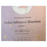 Lot of (8) Houseware Homes Baby Milestone Blankets - Girl