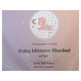 Lot of (8) Houseware Homes Baby Milestone Blankets - Boy