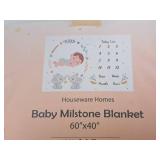 Lot of (8) Houseware Homes Baby Milestone Blankets - Boy