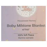 Lot of (5) Houseware Homes Unisex Baby Milestone Blankets