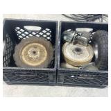 2 Milk Crates Full of Wheels / Casters