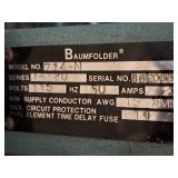 Baumfolder® Ultrafold Air Feed Paper Folding Machine 714-N Series 14x20
