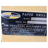 Challenge Machinery Co Model J0 Paper Drill