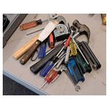 Assorted Hand Tools - Hammers, Screwdrivers, Hex Wrenches, Tape Measure, Putty Knife, Scissors, Ratchets