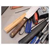 Assorted Hand Tools - Hammers, Screwdrivers, Hex Wrenches, Tape Measure, Putty Knife, Scissors, Ratchets