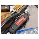 Assorted Hand Tools - Hammers, Screwdrivers, Hex Wrenches, Tape Measure, Putty Knife, Pliers, Ear Protection, Face Mask