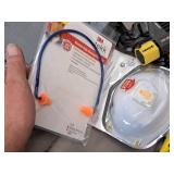 Assorted Hand Tools - Hammers, Screwdrivers, Hex Wrenches, Tape Measure, Putty Knife, Pliers, Ear Protection, Face Mask