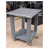 Rolling Wooden Table / Workstation 24"x27"x31"