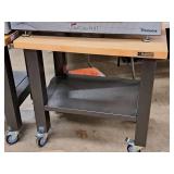 Wood Top / Metal Rolling Workstation 2-tier
