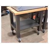 Wood Top / Metal Rolling Workstation 2-tier