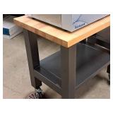 Wood Top / Metal Rolling Workstation 2-tier