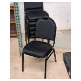 Lot of (6) Office Chairs | Padded | Stackable (Black)