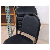 Lot of (6) Office Chairs | Padded | Stackable (Black)