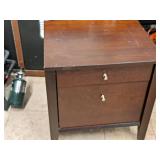 Wooden End Table 2-drawer
