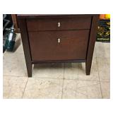 Wooden End Table 2-drawer