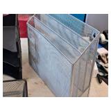 Lot of (5) Desk Organizers - Plastic Stackable (x3) and Metal (x2)