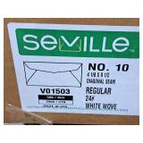 Lot of (5 Boxes) Envelopes |  No. 10 | 24# | Diagonal Seam | Regular | White Wove 4-1/8"x9-1/2" - Seville 500-count ( 2500 total items )