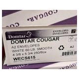 Lot of (3 Boxes) A2 Envelopes | 60# | White Smooth 4-3/8"x5-3/4" - Domtar Cougar 250-count ( 750 total items )