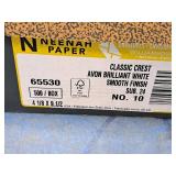 Lot of (2 Boxes) Envelopes | #10 Classic Crest Avon Brilliant White Smooth White and #10 Commercial 24# Gray Fiber 4-1/8"x9-1/2" - Neenah 500-count ( 1000 total items )