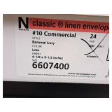 Lot of (2 Boxes) Envelopes - #10 Commercial 70# Kraft Fiber, #10 Commercial 24# Baronial Ivory Linen 4-1/8"x9-1/2" - Neenah 500-count ( 1000 total items )