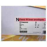 Lot of (2 Boxes) Envelopes | No. 10 |  24# | Antique Gray  | Smooth and Linen| 250ct and 500ct 4-1/8"x9-1/2" - Neenah