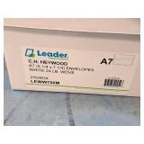 (1 Box of 250) A7 Envelopes 24# White Wove LEWW700M, (1 Box of 500) A9 Envelopes 24# White Wove LEWW875M (400 Total)