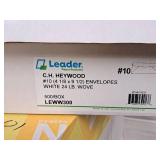 Lot of (2 Boxes) Envelopes - #10  White Wove, #10 Inside Tint 24# White - Leader Paper Products Heywood Envelopes 500-count ( 1000 total items )