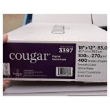 Lot of (1 Box) Cover Sheet | 100# | White | Smooth | Grain Short 18"x12" - Domtar Cougar® Digital 400-count ( 400 total items )