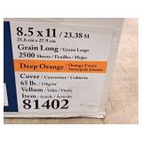 Lot of (10 Reams | 250 Each | 2500 Total) Cover Sheet | 65# | Deep Orange | Grain Long 8-1/2"x11" - Domtar Hots®