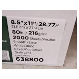 Lot of (7 Reams | 250 Each | 1750 Total) Cover Sheet | 80# | White | Smooth | Grain Long 8-1/2"x11" - Domtar Lynx